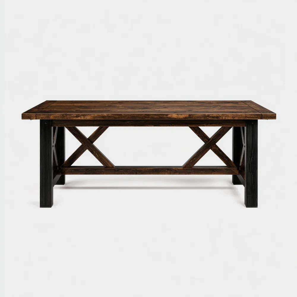 Table à manger Bois massif 180x90x76 cm – Marron Foncé