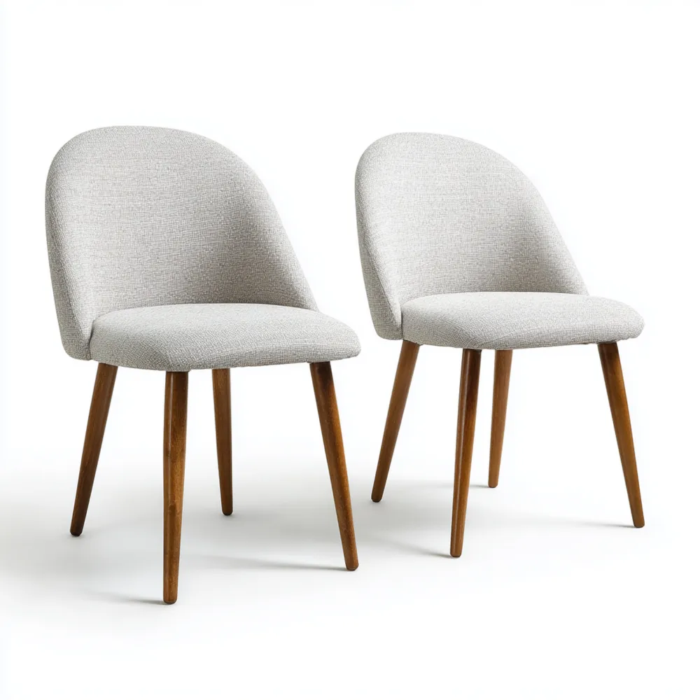 Chaises de salle à manger 45x50x85 cm Tissu rembourré Gris Clair – Design moderne