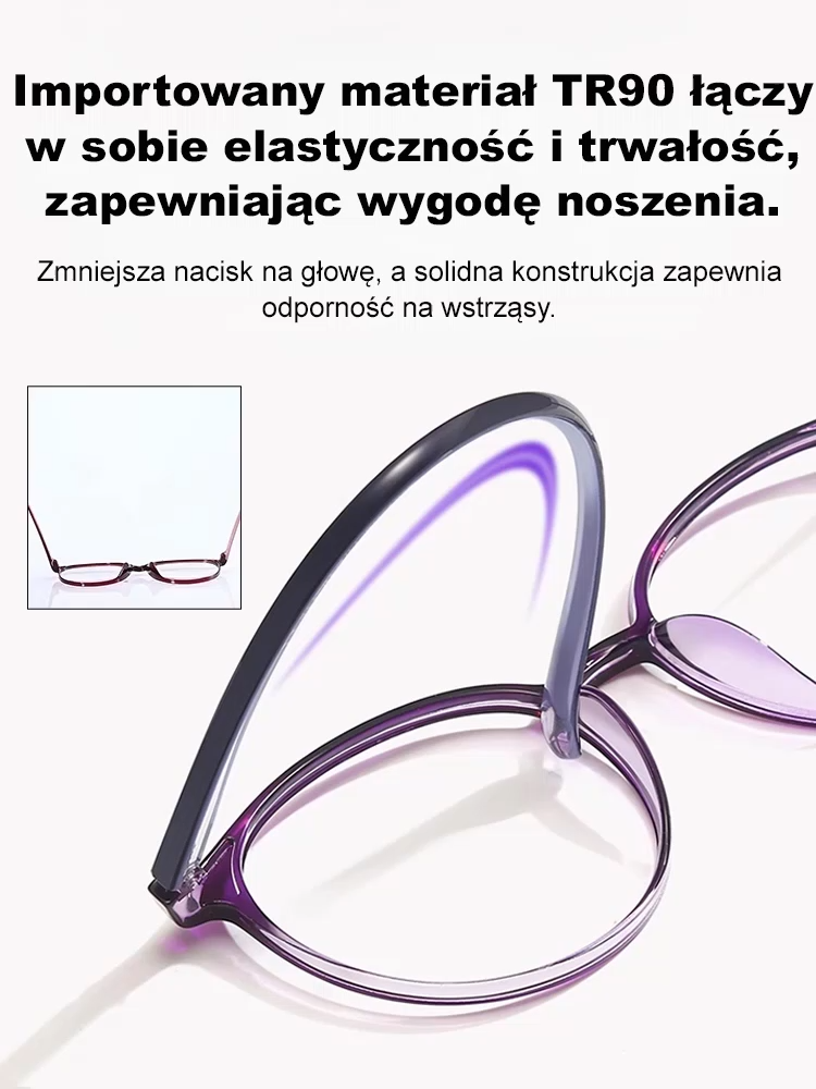 Ultralekkie okulary do czytania z filtrem światła niebieskiego