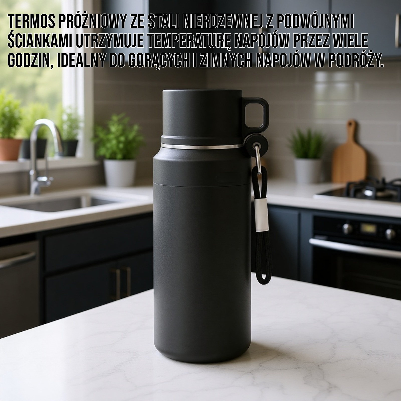 Termos próżniowy ze stali nierdzewnej z podwójnymi ściankami