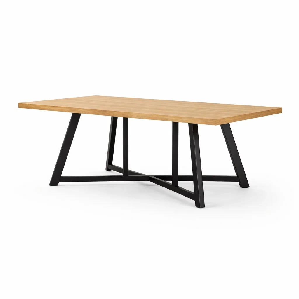 Tavolo rettangolare in legno e metallo-LUXECUSHIONFIT