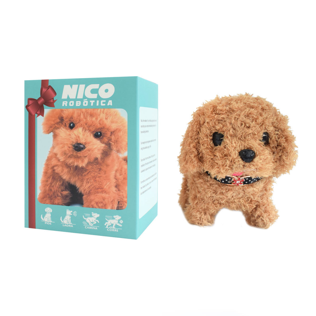 Rövid szőrű robot kutya plüssfigura