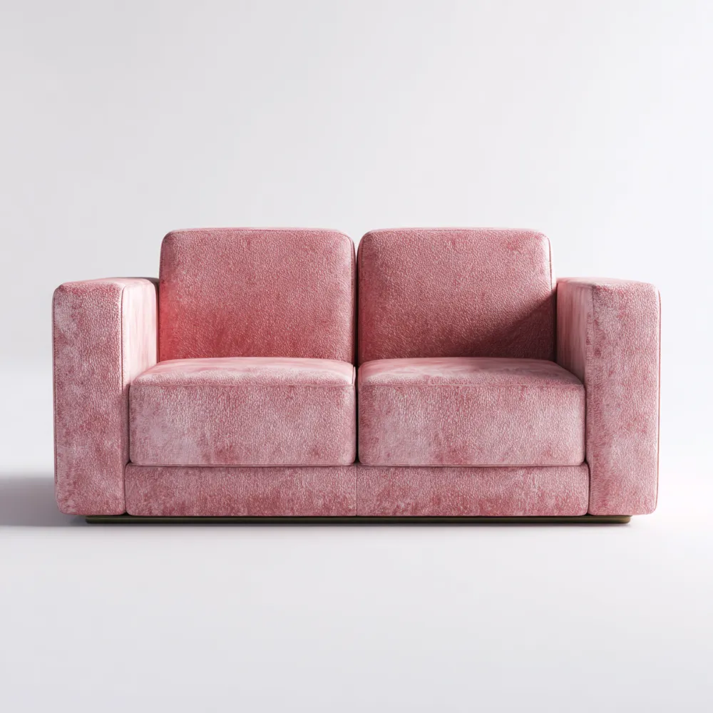 Divano due posti in tessuto 140x85x80 cm - Rosa - Design Moderno