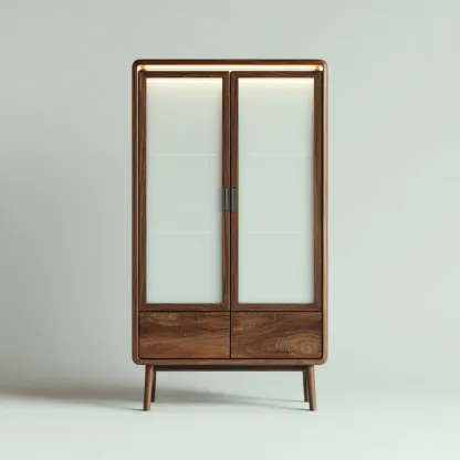 Armadio decorativo in legno 180x80x40 cm - Vetro satinato - Stile moderno