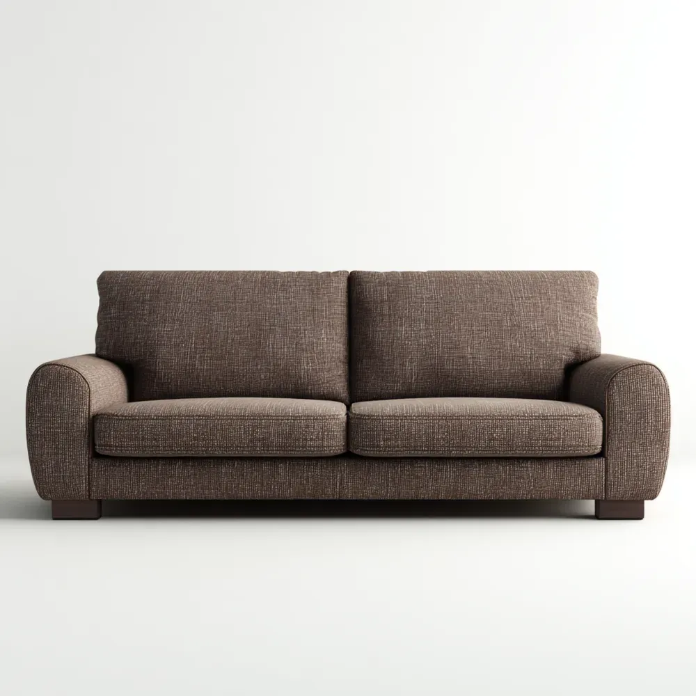 Divano due posti in tessuto 150x90x85 cm - Marrone - Design Moderno