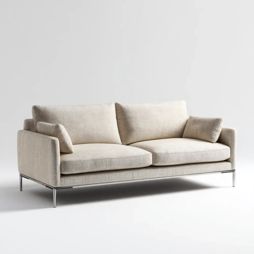 Divano due posti 150x85x75 cm in Tessuto - Beige - Design Moderno