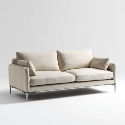 Divano due posti 150x85x75 cm in Tessuto - Beige - Design Moderno