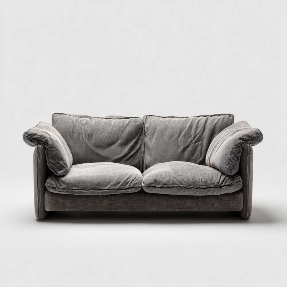 Divano due posti in velluto 150x90x85 cm - Grigio