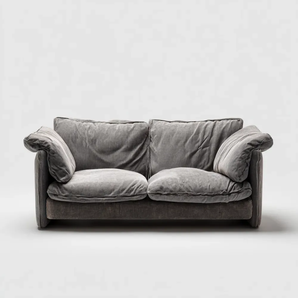 Divano due posti in velluto 150x90x85 cm - Grigio