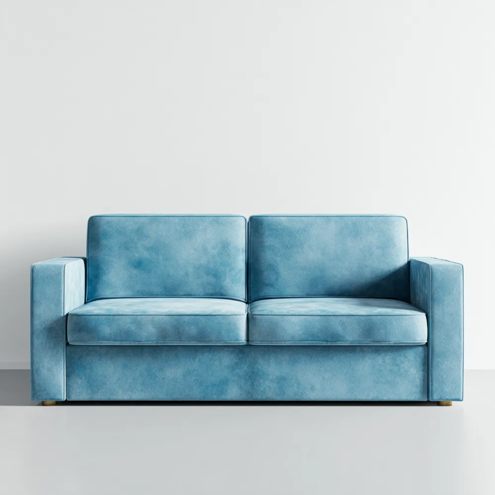 Canapé 2 places Cuir Synthétique 200x90x85 cm - Bleu - Design Moderne