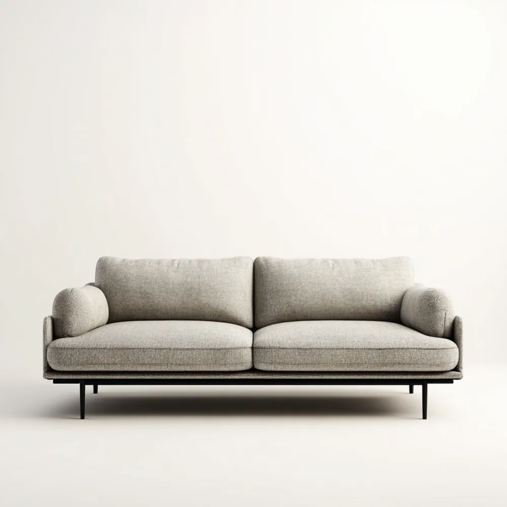 Canapé 2 places Tissu 180x85x75 cm - Gris Clair - Design Contemporain