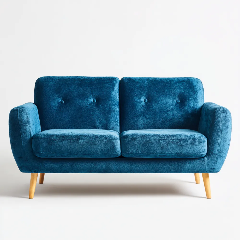 Canapé 2 places Velours 150x80x85 cm - Bleu - Design Moderne