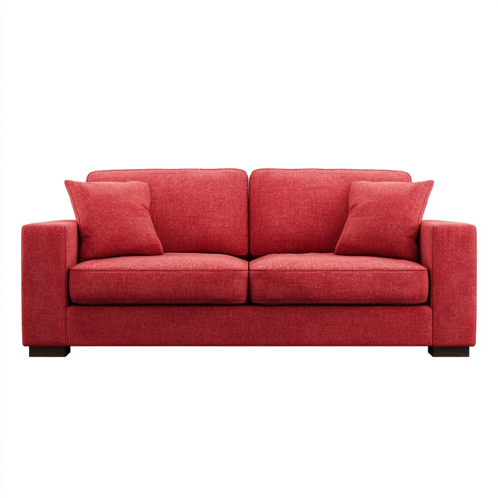 Canapé 2 places Tissu 180x85x75 cm - Rouge - Design moderne