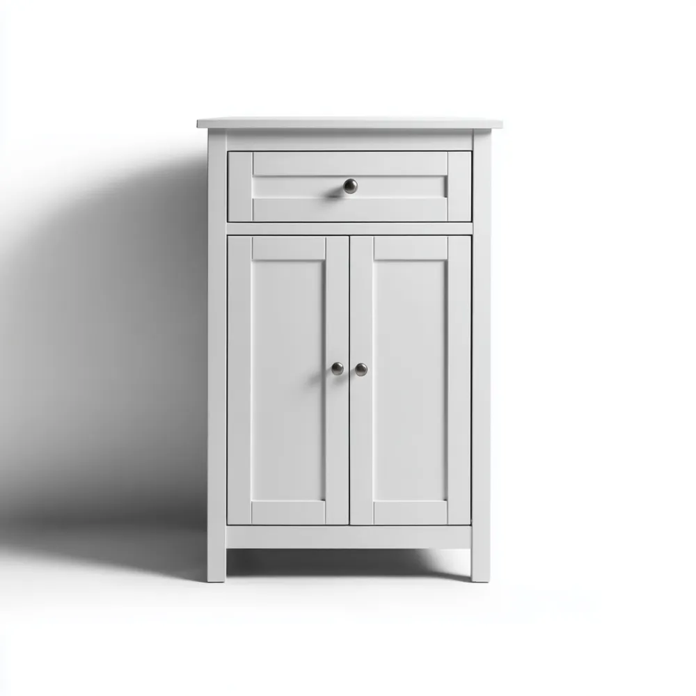 Armoire de rangement en bois 75x40x90 cm – Blanc – Style contemporain
