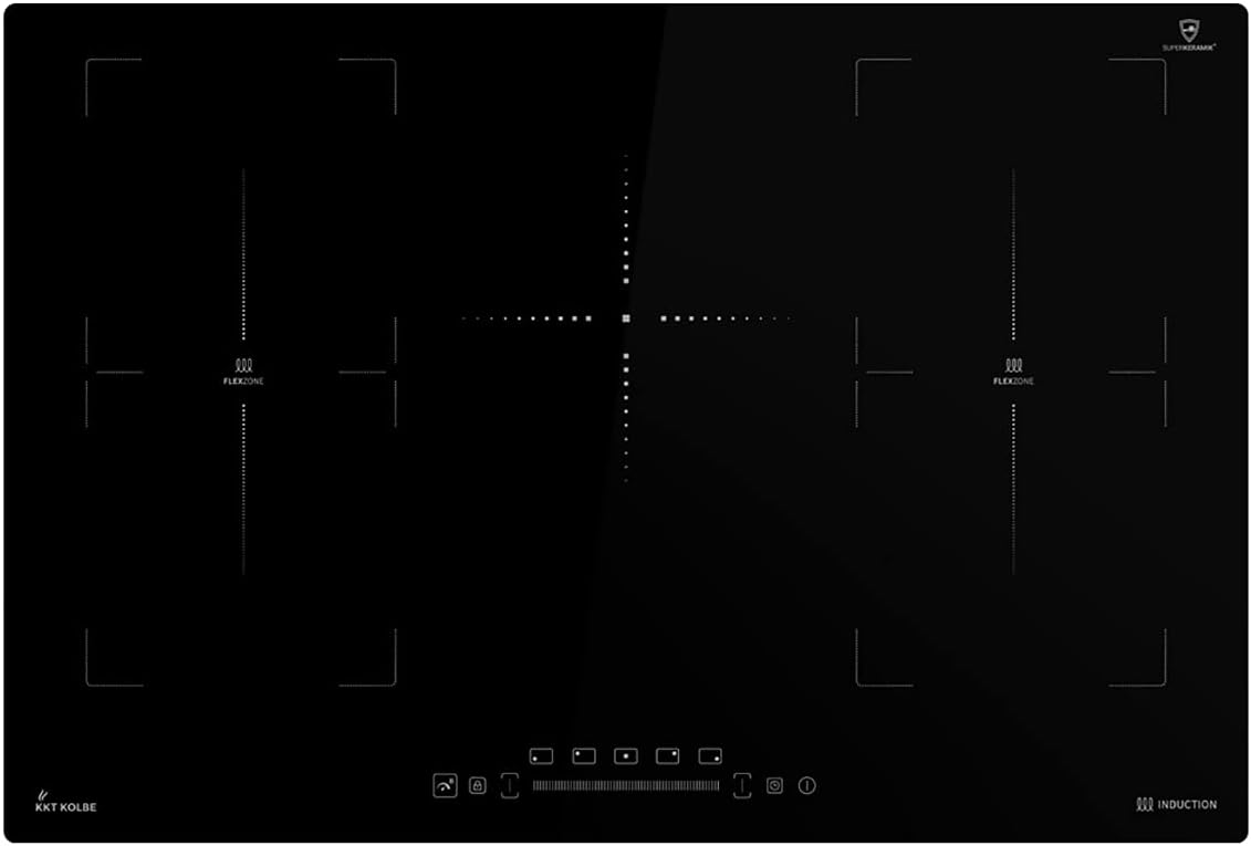 KKT KOLBE Induktionskochfeld 80 cm autark - 5 Zonen - 2 Flexzonen - 9 Stufen - Schnellaufheizung - Abschalt-Timer - rahmenlos-Loftgoloft