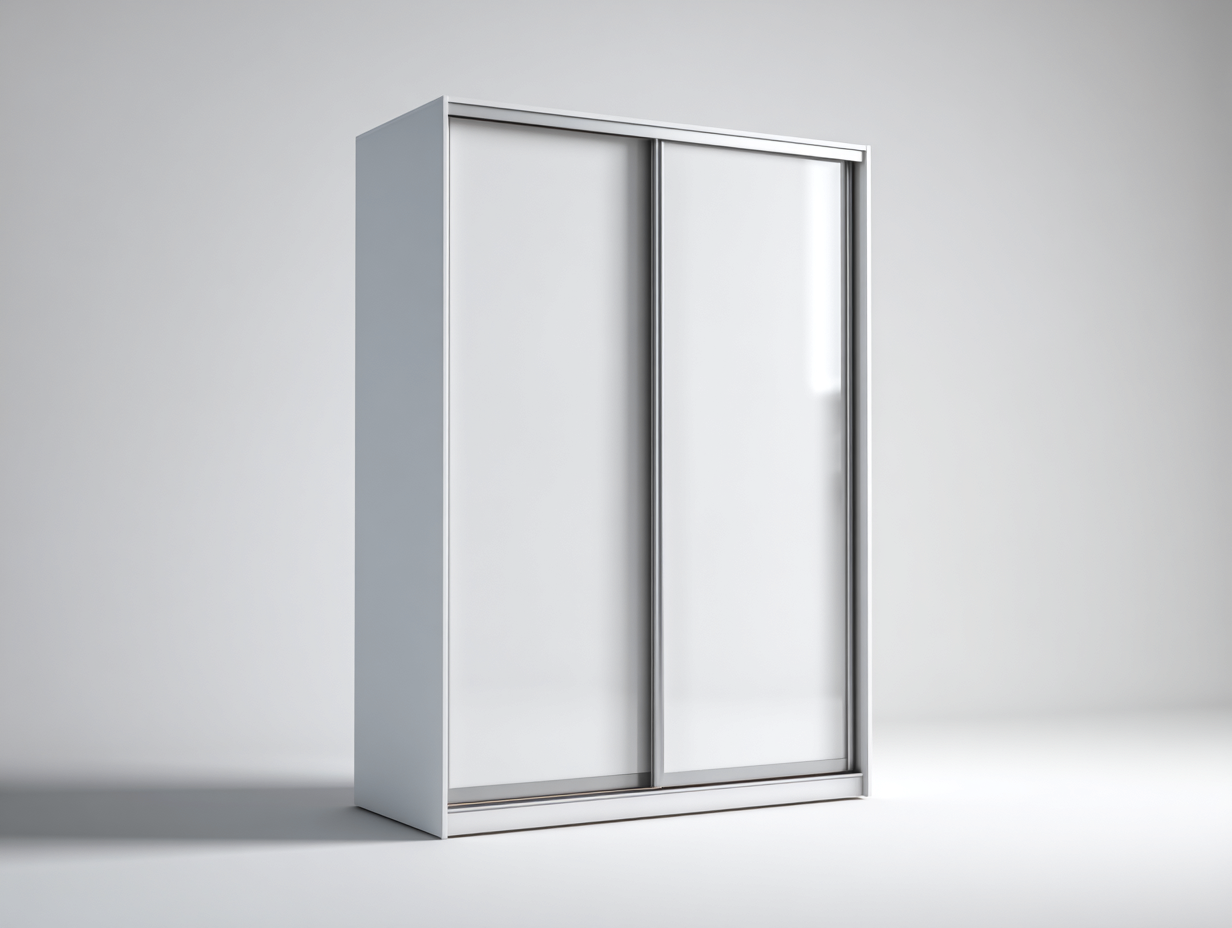 Kleiderschrank Holz 120x60x200 cm Weiß für Schlafzimmer - modernes Design mit Schiebetüren-Bamboogohub