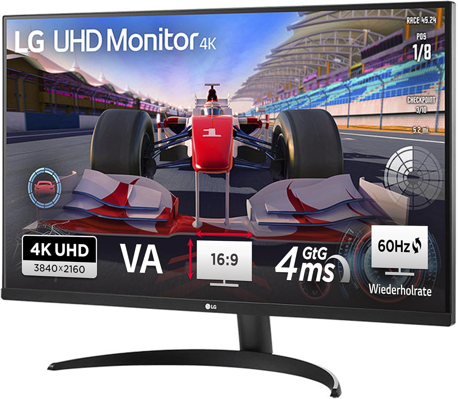 LG 32UR500K-B UltraFine Monitor 31,5 Zoll 4K UHD 3840x2160 60Hz 4ms mit Lautsprechern DisplayPort HDMI-Loftgoloft