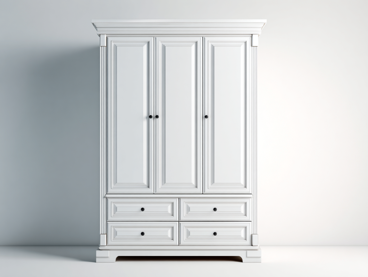 Kleiderschrank Holzoptik 150x60x220 cm - Weiß - klassisches Design für das Schlafzimmer-Bamboogohub