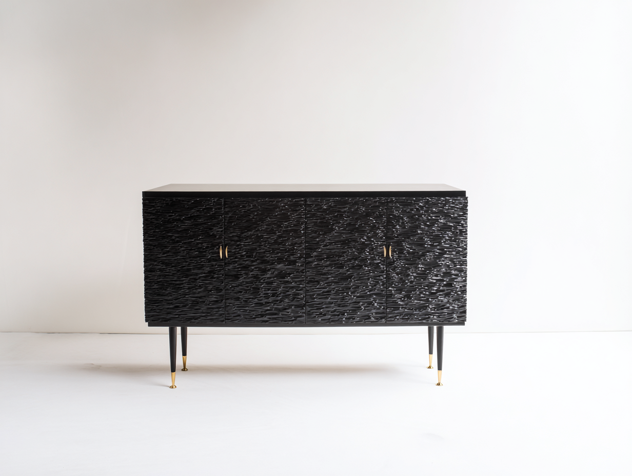 Dielenschrank MDF 160x40x80 cm - Schwarz - Modernes Design für den Flur-Bamboogohub