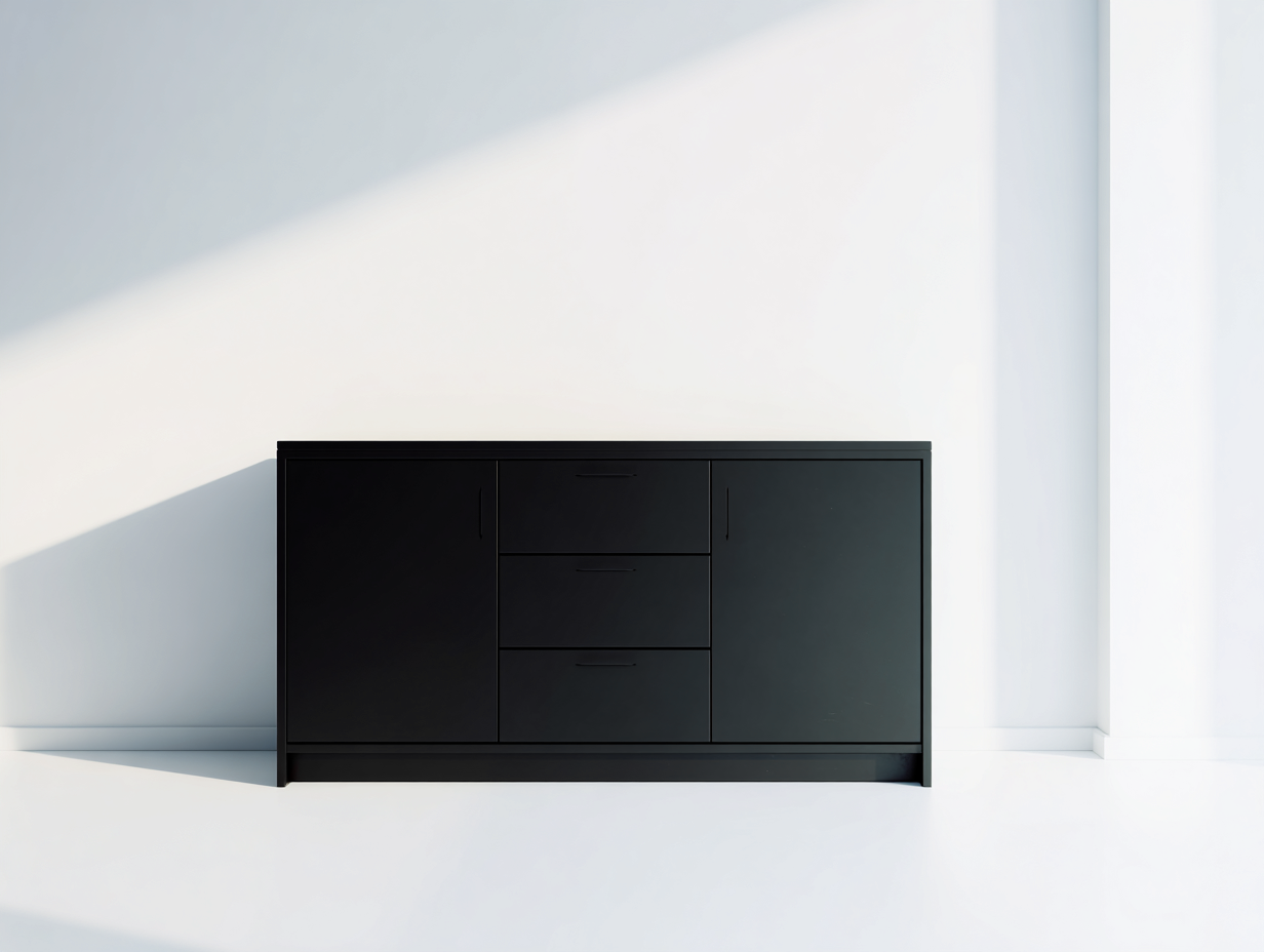 Dielenschrank Holz 150x40x80 cm - Schwarz - modernes Design-Bamboogohub