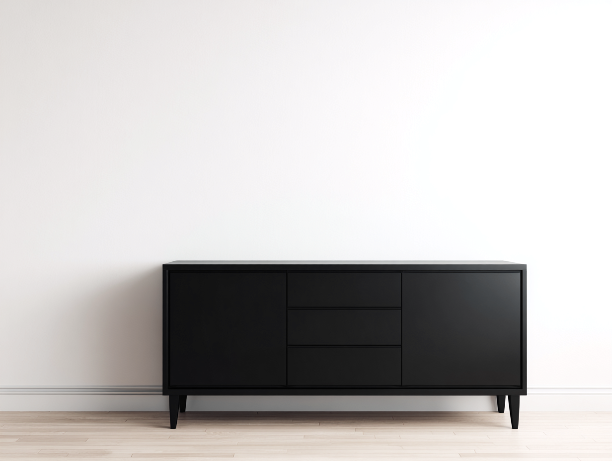 Dielenschrank Holz 160x40x80 cm Schwarz für Flur - modernes minimalistisches Design-Bamboogohub