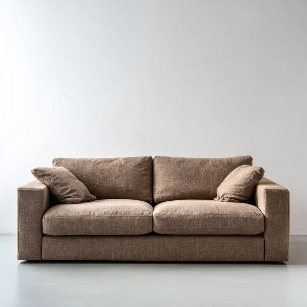 Divano due posti in tessuto 180x90x85 cm - Marrone - Design moderno-Gentelara