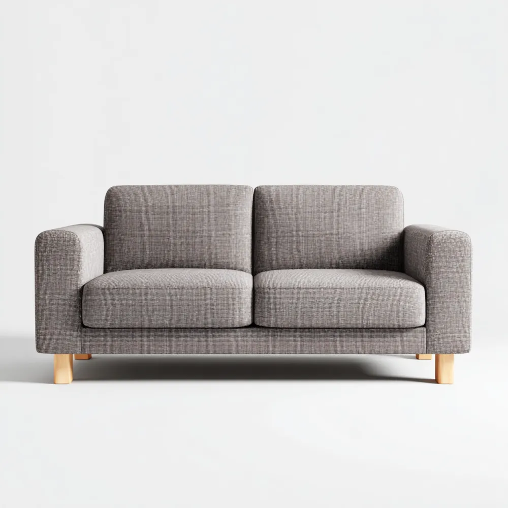 Divano due posti in tessuto 150x85x80 cm - Grigio chiaro - Design moderno-Gentelara