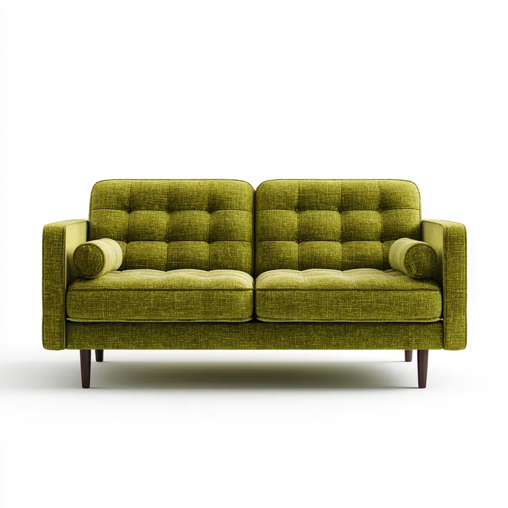 Divano due posti in tessuto 150x85x75 cm - Verde Oliva - Design Moderno-Gentelara