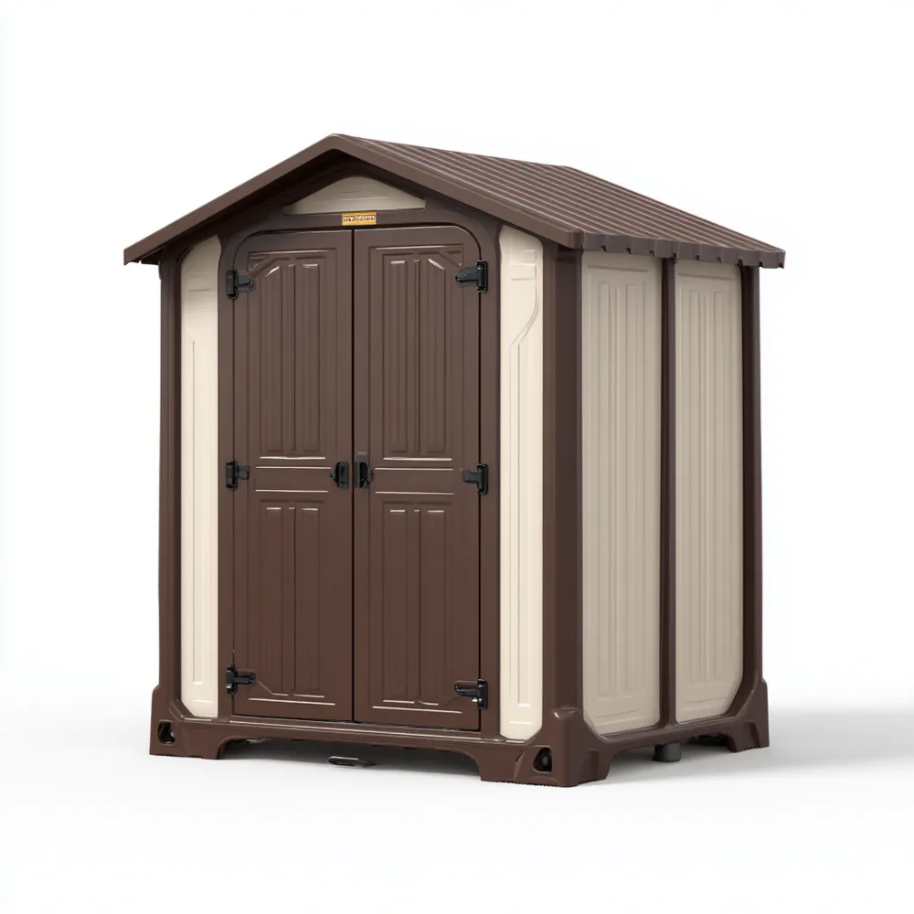 Capanno da giardino in resina 130x185x181 cm - Marrone/Beige - Stile tradizionale-Gentelara