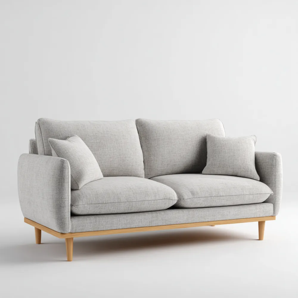 Divano due posti 160x95x85 cm in Tessuto – Grigio chiaro – Design moderno-Gentelara