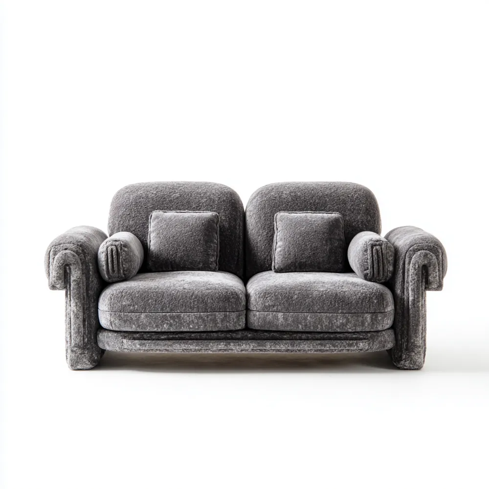 Divano due posti in tessuto 140x85x75 cm - Grigio - Design contemporaneo-Gentelara