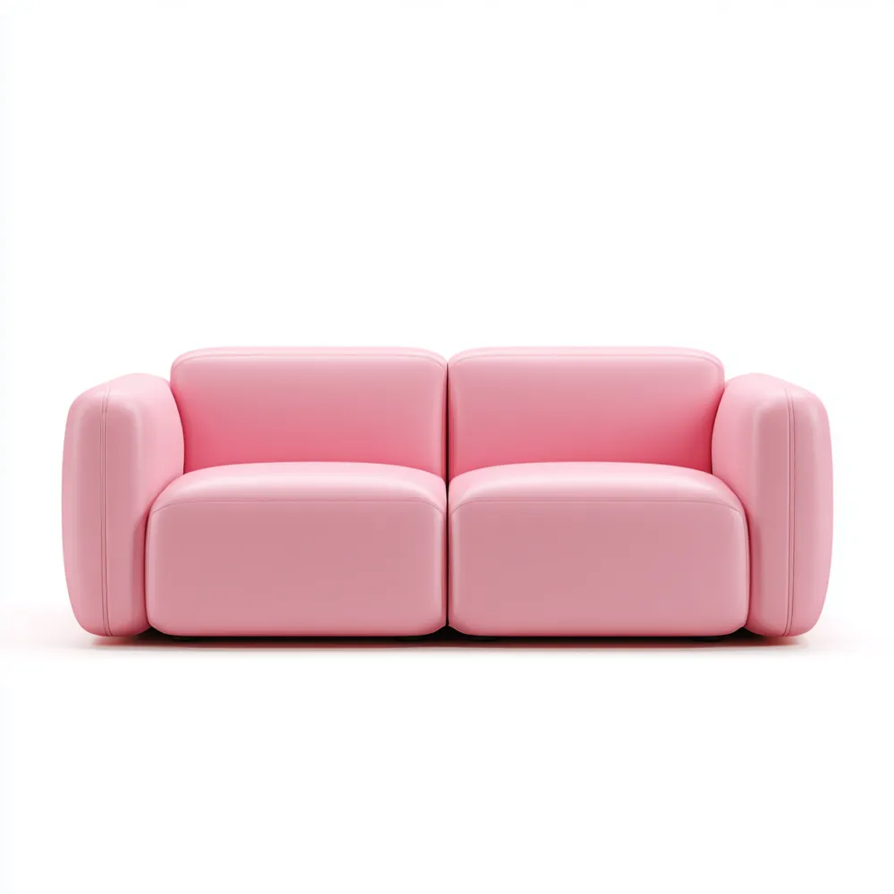 Divano due posti 150x85x75 cm Pelle Sintetica Rosa Design Moderno-Gentelara