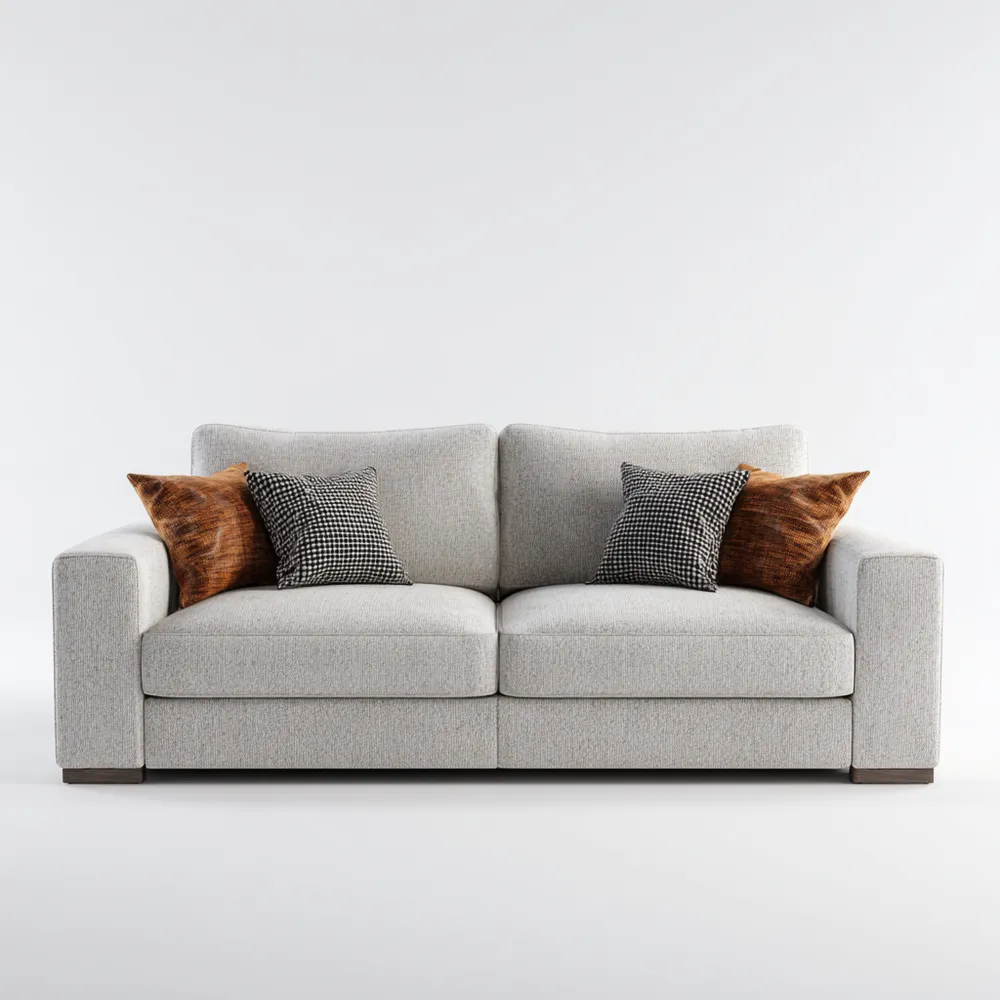 Divano due posti Tessuto 190x90x85 cm – Grigio Chiaro – Design moderno-Stillivano