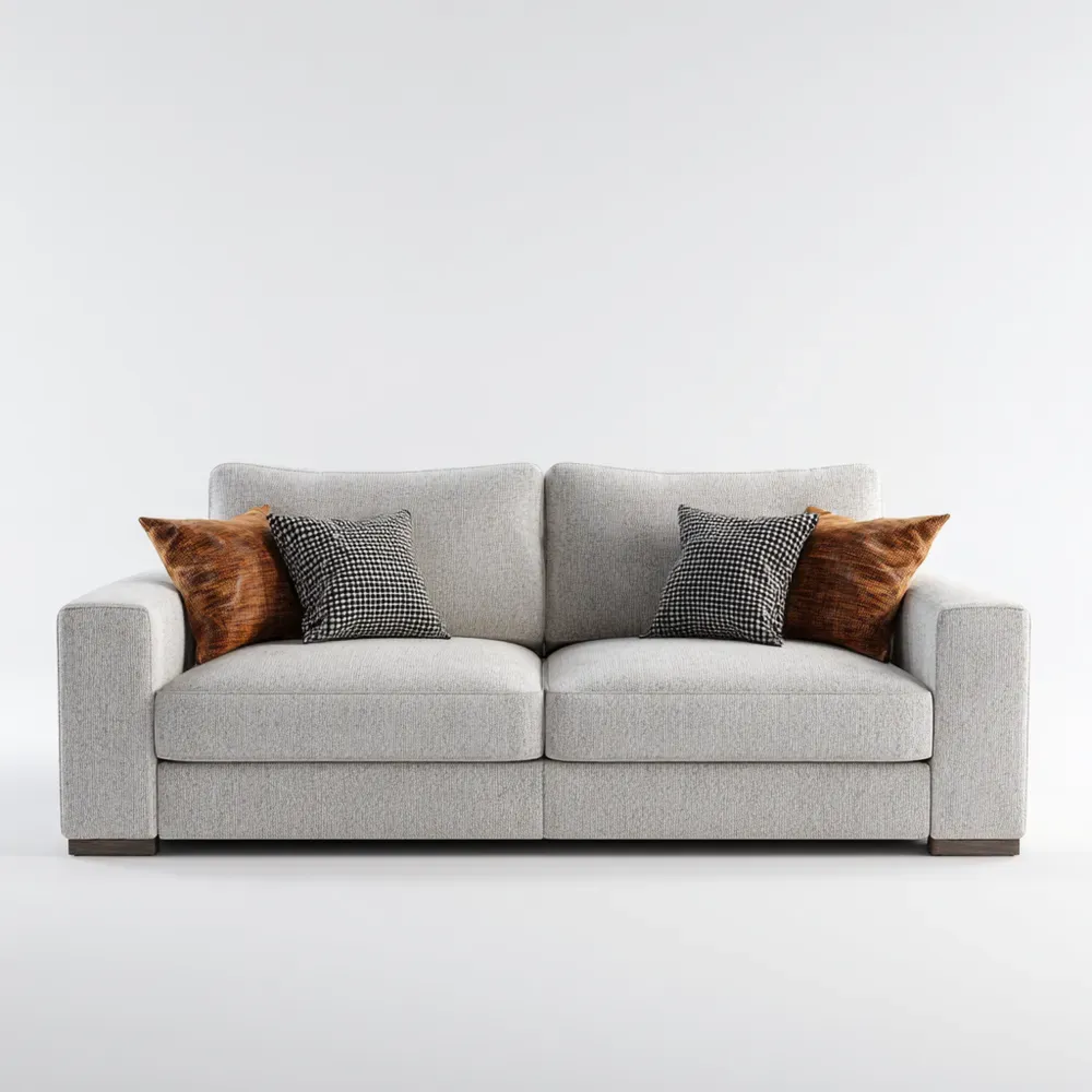 Divano due posti Tessuto 190x90x85 cm – Grigio Chiaro – Design moderno-Stillivano