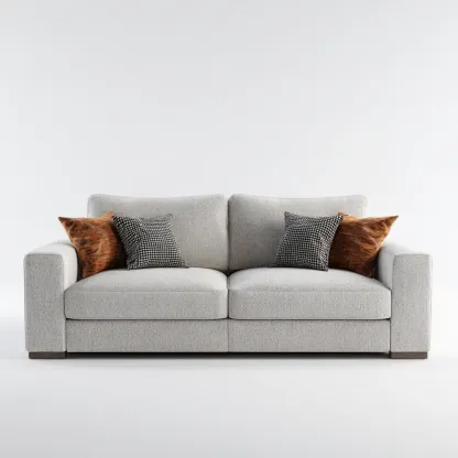 Divano due posti Tessuto 190x90x85 cm – Grigio Chiaro – Design moderno-Stillivano