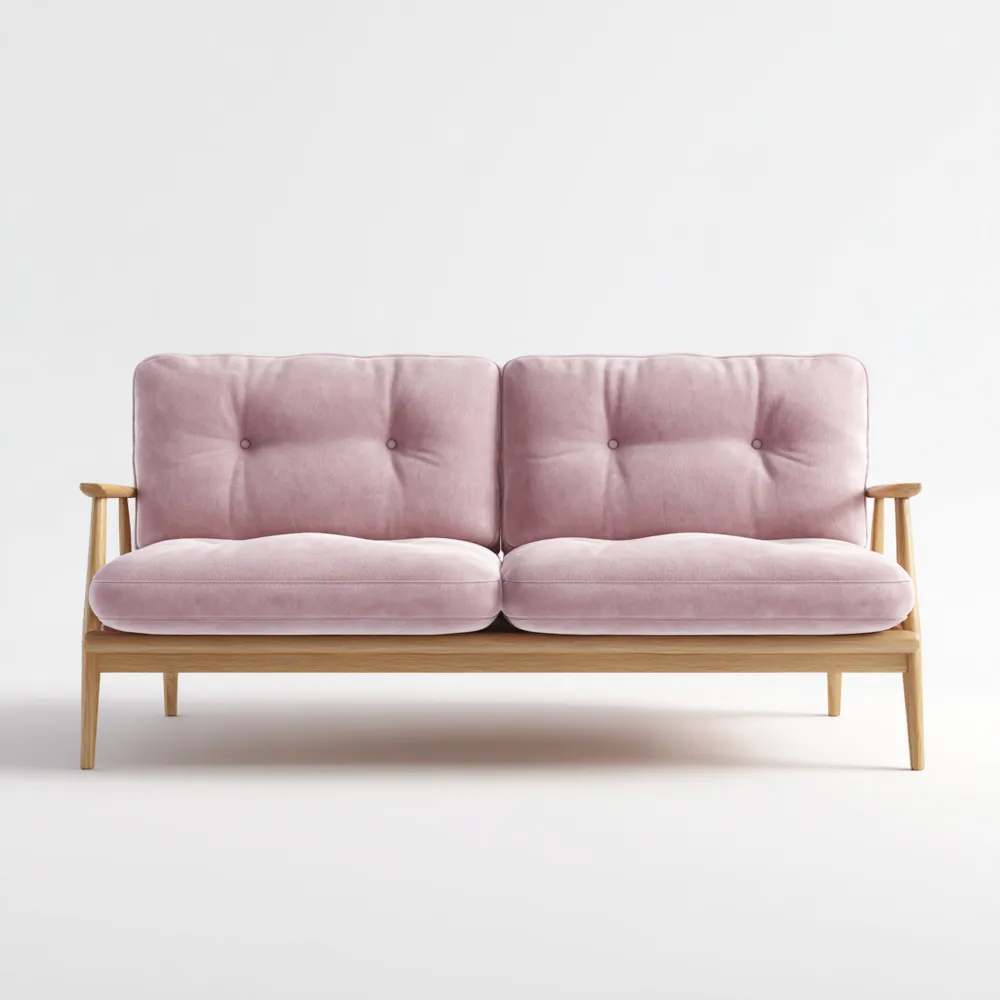 Divano due posti Velluto 140x80x85 cm – Rosa – Design Scandi-Stillivano