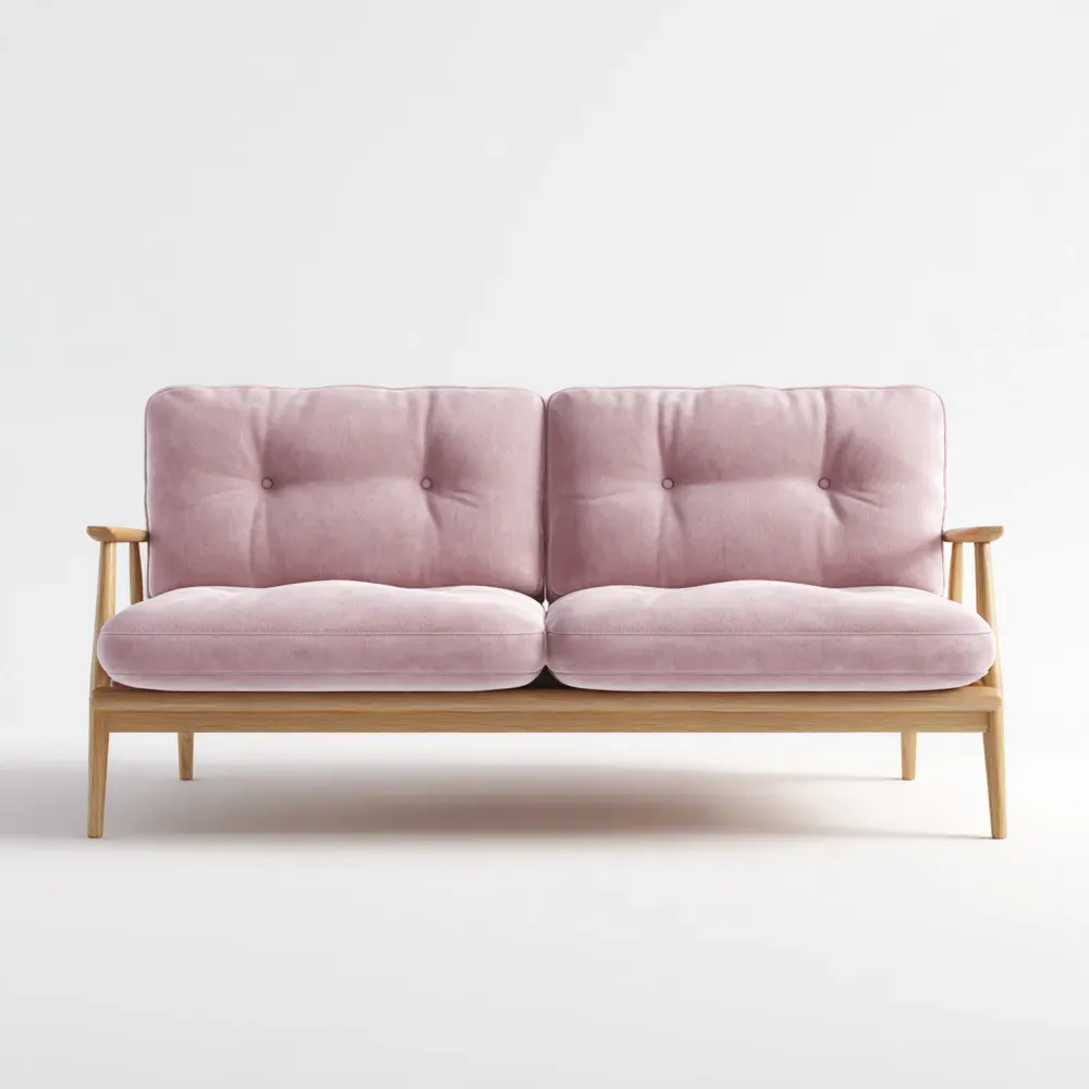 Divano due posti Velluto 140x80x85 cm – Rosa – Design Scandi-Stillivano