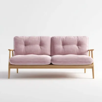 Divano due posti Velluto 140x80x85 cm – Rosa – Design Scandi-Stillivano