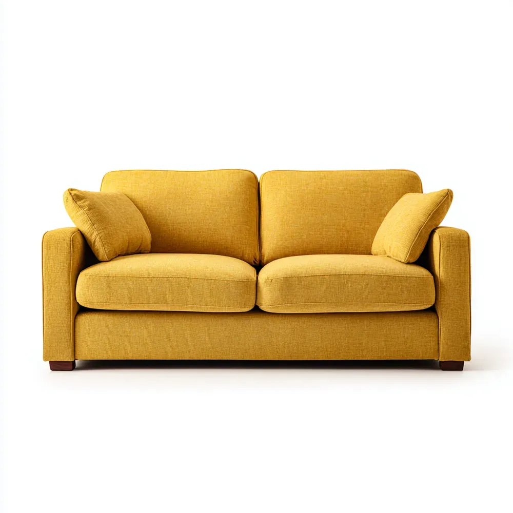 Divano due posti in tessuto 150x90x85 cm - Giallo Senape - Design moderno-Stillivano
