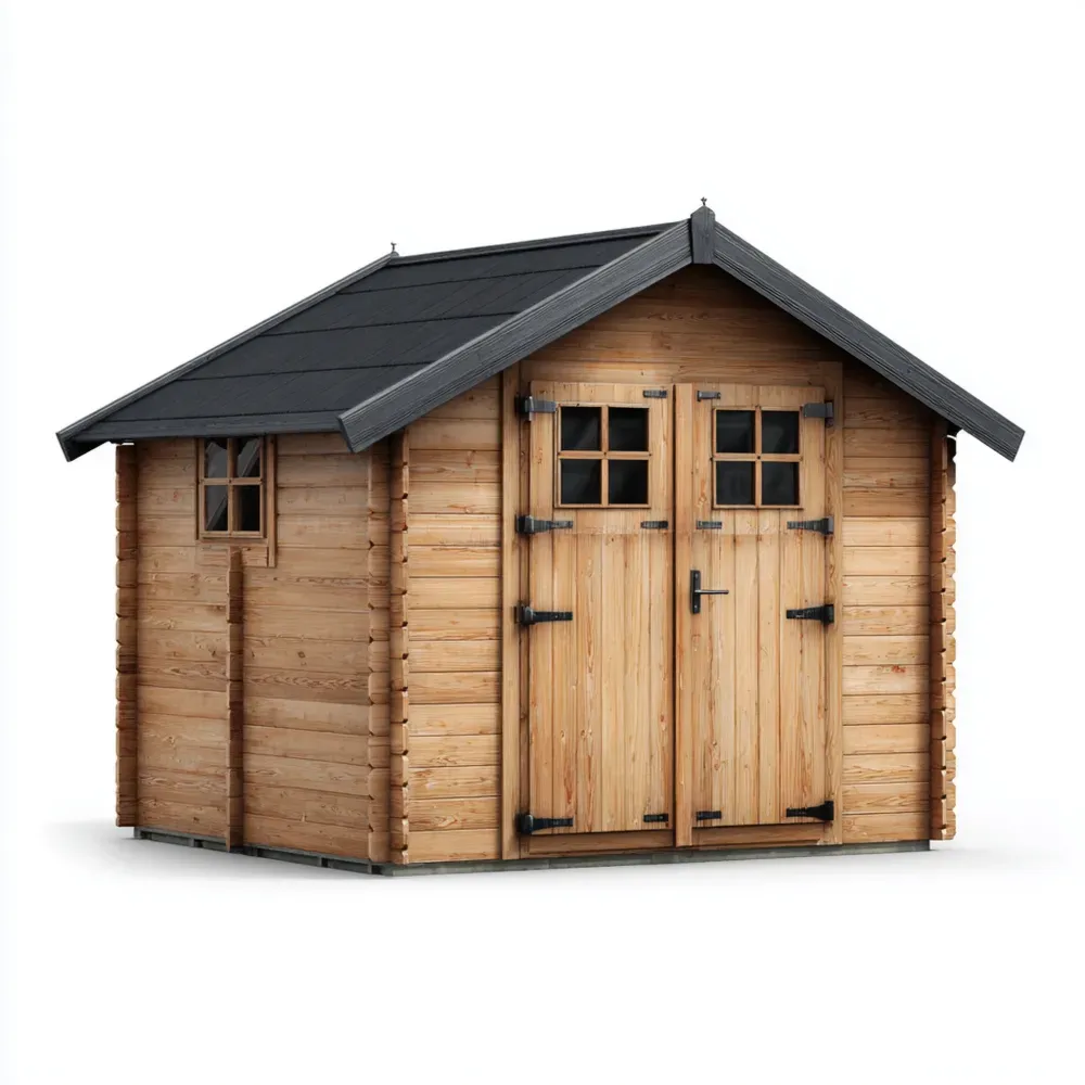 Capanno da giardino in legno 300x250x210 cm - Naturale - Design tradizionale-Stillivano