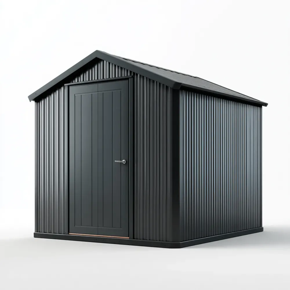 Casetta da giardino Acciaio 250x200x210 cm - Nero - Design Moderno-Stillivano