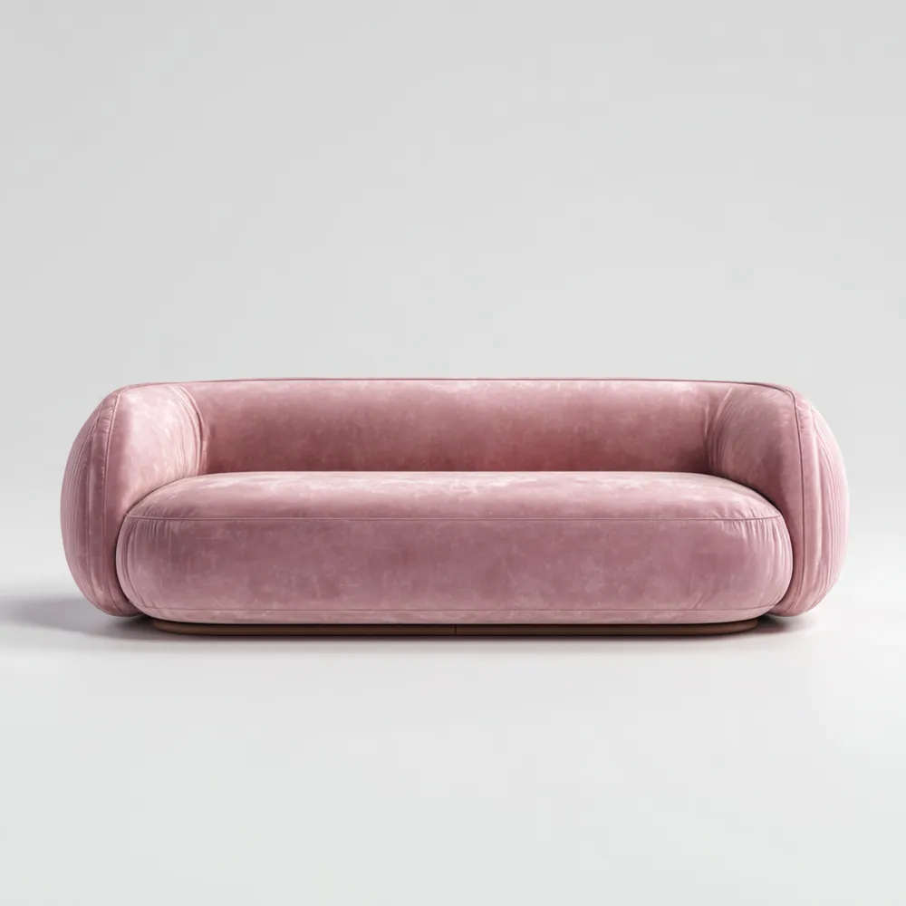 Divano due posti in velluto Rosa 180x85x70 cm moderno-Stillivano