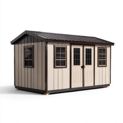 Casetta da giardino in acciaio 300x240x210 cm - Beige/Marrone - Design classico-Stillivano
