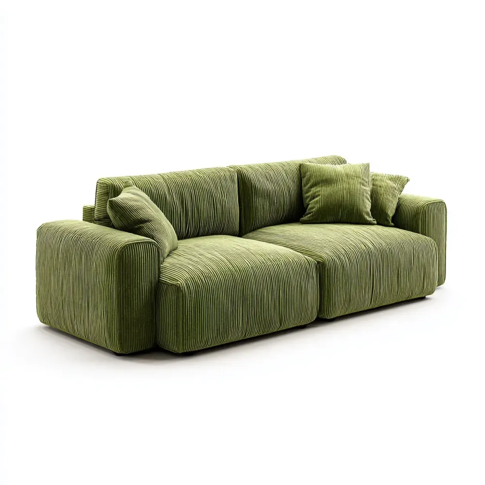 Divano due posti velluto Verde moderno 200x100x80 cm-Stillivano