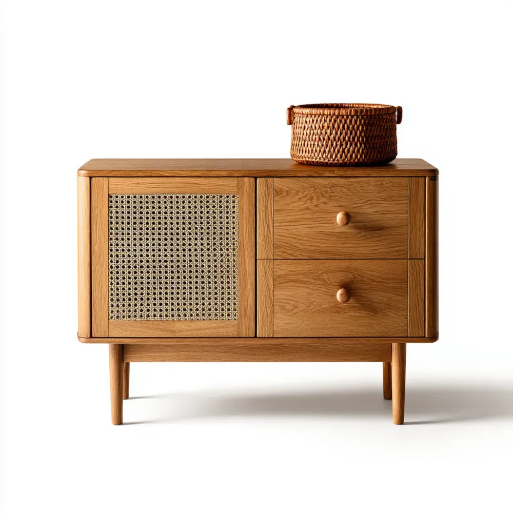 Mobile contenitore in legno 80x40x60 cm – Naturale – Design vintage-Stillivano