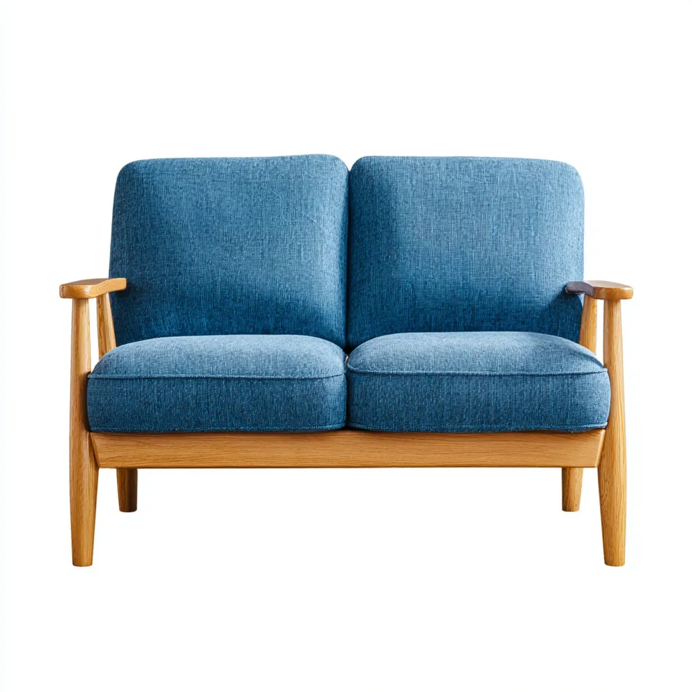 Divano due posti 130x80x75 cm - Tessuto Blu - Design moderno-Interaviro