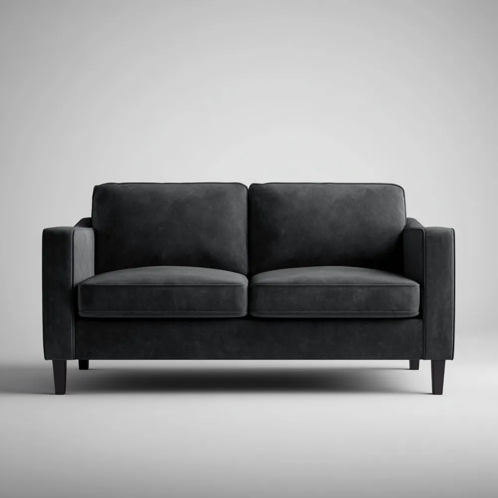 Divano due posti in tessuto scamosciato 150x90x85 cm - Antracite-Interaviro