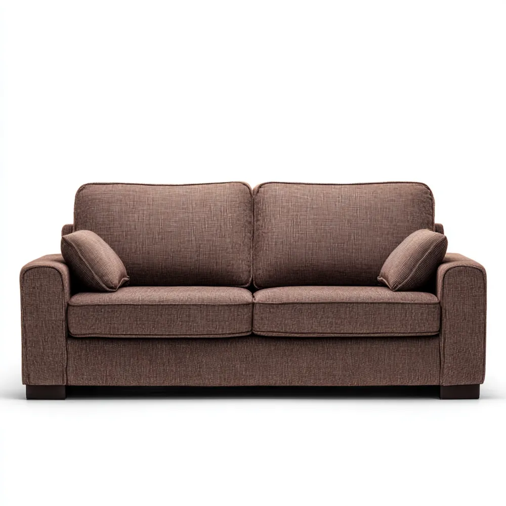 Divano due posti in tessuto 180x90x85 cm - Marrone - Design Moderno-Interaviro