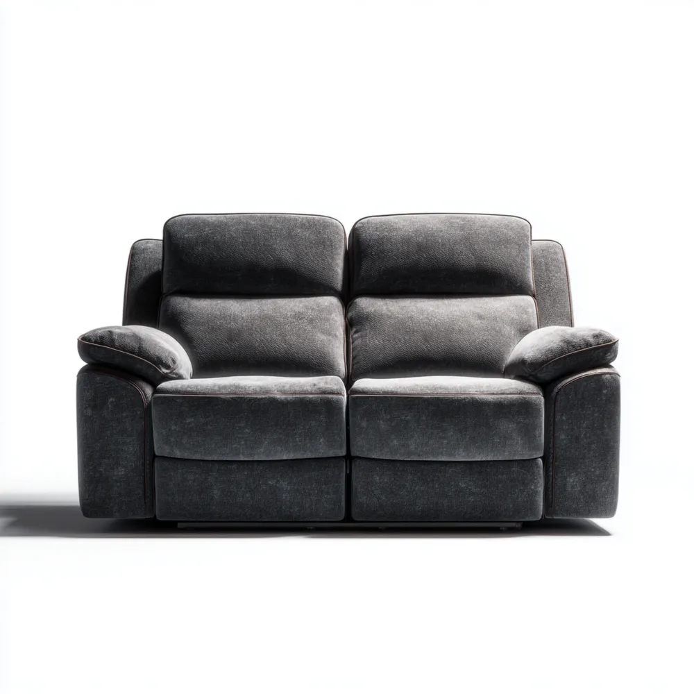 Divano due posti in tessuto 150x90x100 cm - Grigio scuro - Design moderno-Interaviro