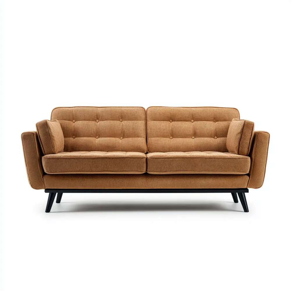 Divano due posti in tessuto 150x85x90 cm - Marrone - Design contemporaneo-Interaviro